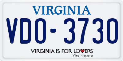 VA license plate VDO3730