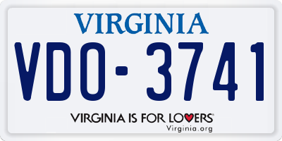 VA license plate VDO3741