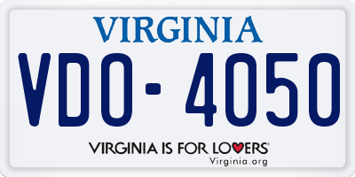 VA license plate VDO4050