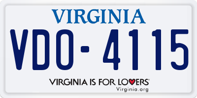 VA license plate VDO4115