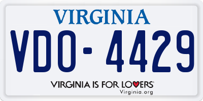 VA license plate VDO4429