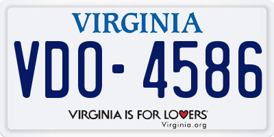 VA license plate VDO4586