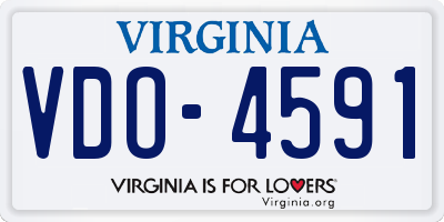 VA license plate VDO4591