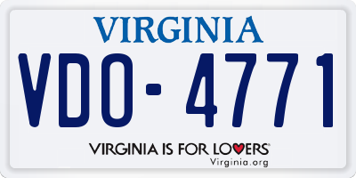 VA license plate VDO4771