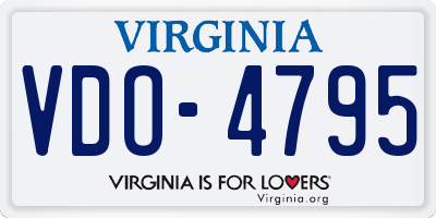 VA license plate VDO4795