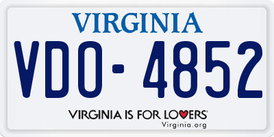 VA license plate VDO4852