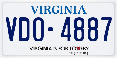 VA license plate VDO4887