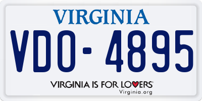 VA license plate VDO4895