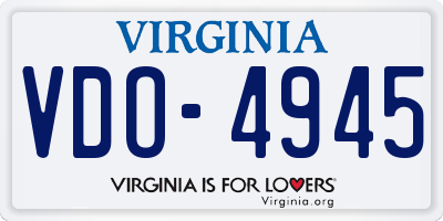 VA license plate VDO4945