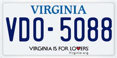 VA license plate VDO5088