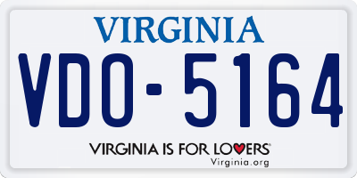 VA license plate VDO5164