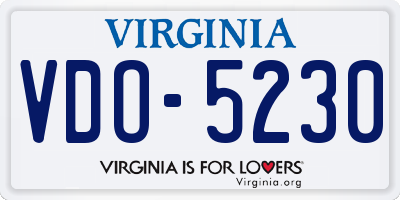 VA license plate VDO5230