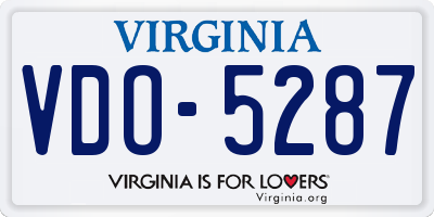 VA license plate VDO5287