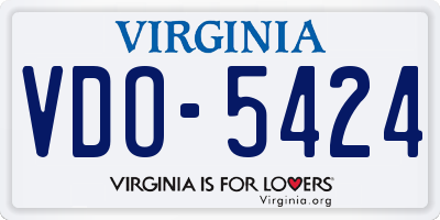 VA license plate VDO5424