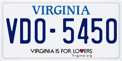 VA license plate VDO5450
