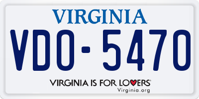 VA license plate VDO5470