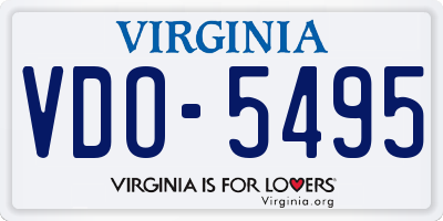 VA license plate VDO5495