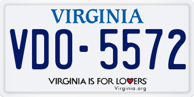 VA license plate VDO5572