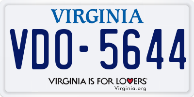 VA license plate VDO5644