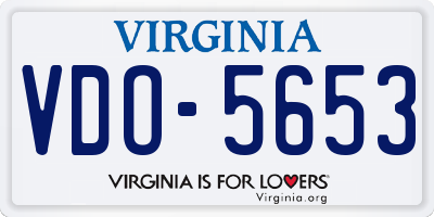 VA license plate VDO5653