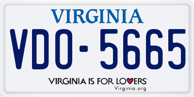 VA license plate VDO5665