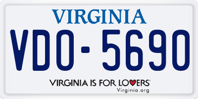 VA license plate VDO5690