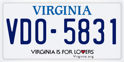 VA license plate VDO5831