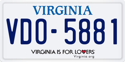 VA license plate VDO5881