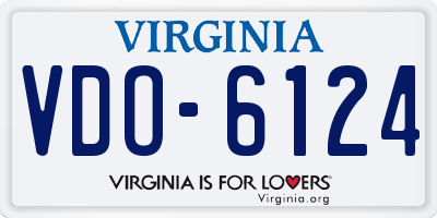 VA license plate VDO6124