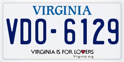 VA license plate VDO6129