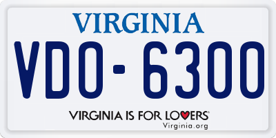 VA license plate VDO6300