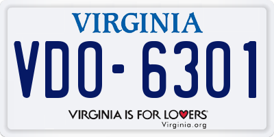 VA license plate VDO6301
