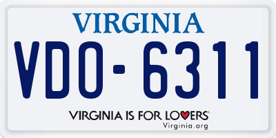 VA license plate VDO6311
