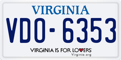 VA license plate VDO6353