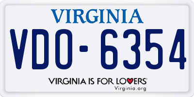 VA license plate VDO6354