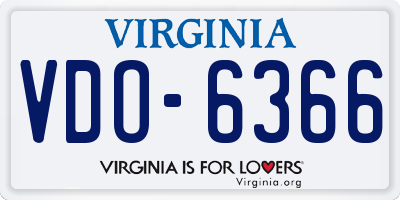VA license plate VDO6366