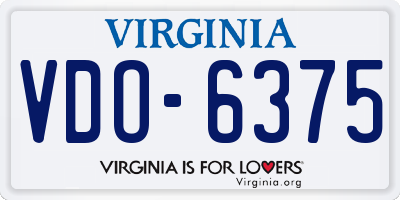 VA license plate VDO6375