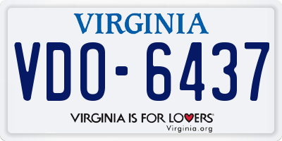 VA license plate VDO6437