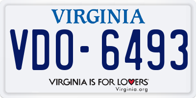 VA license plate VDO6493