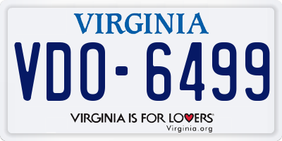 VA license plate VDO6499