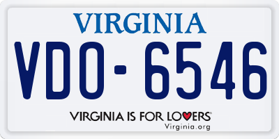 VA license plate VDO6546