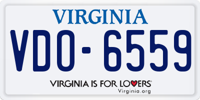VA license plate VDO6559