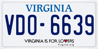 VA license plate VDO6639