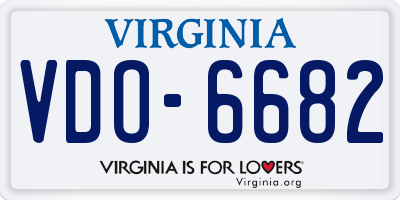 VA license plate VDO6682