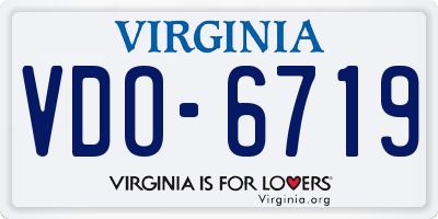 VA license plate VDO6719