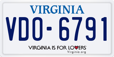 VA license plate VDO6791