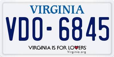 VA license plate VDO6845