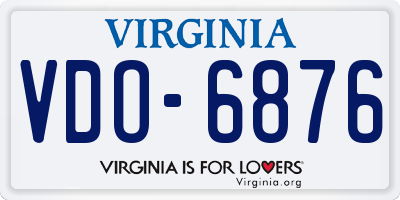 VA license plate VDO6876
