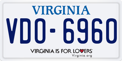 VA license plate VDO6960
