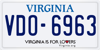 VA license plate VDO6963